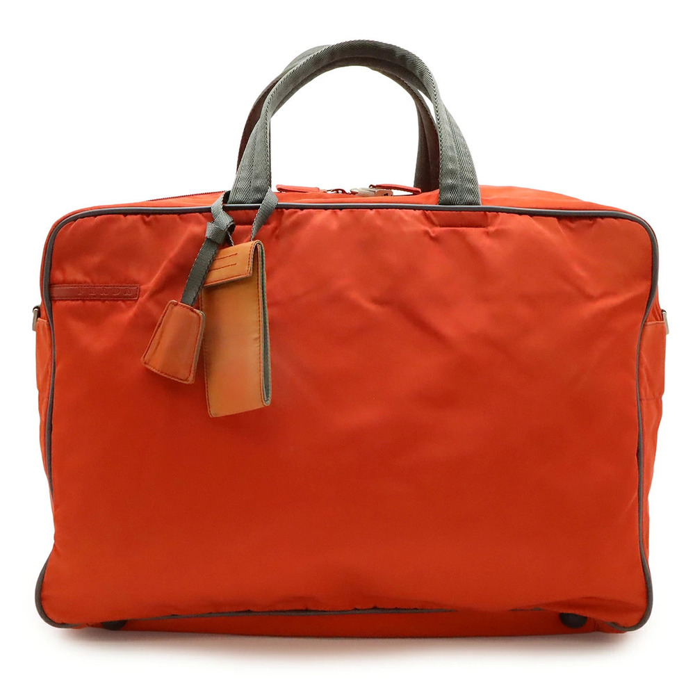 Prada Sport Boston Bag Travel Orange Gray Strap